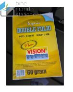 Foto Blank Lined Writing Paper New Vision Kertas Bergaris Double Folio 100 lbr merek Gelatik Kembar